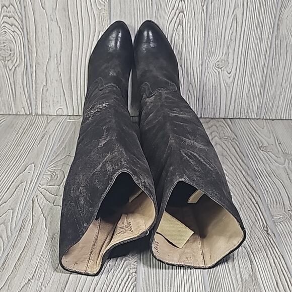 Frye Harlow Campus Tall Black Leather Heeled Boots Womens Size 6 - Picture 7 of 16